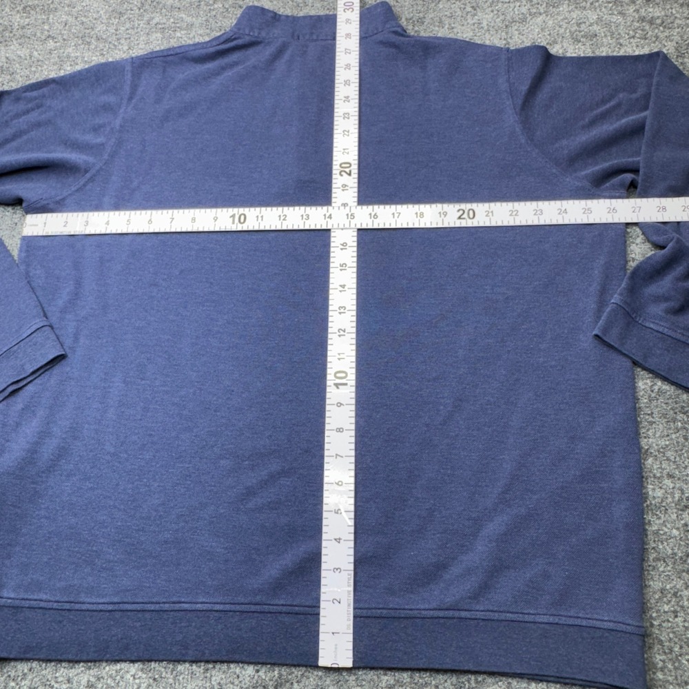 Peter Millar Sweatshirt Mens XXL Blue Cotton Modal Blend Quarter Zip Pullover - Picture 10 of 12
